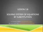 Lesson 2.8 Solving system of equations by substitution