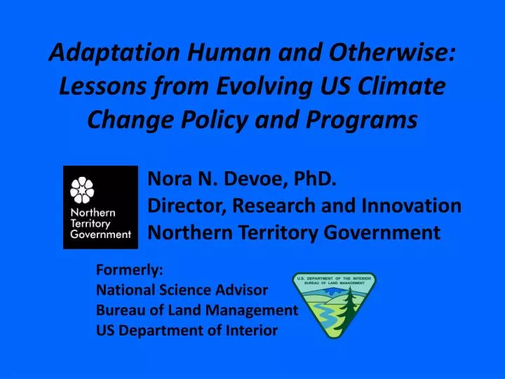 adaptation human and otherwise lessons from evolving us climate change policy and programs