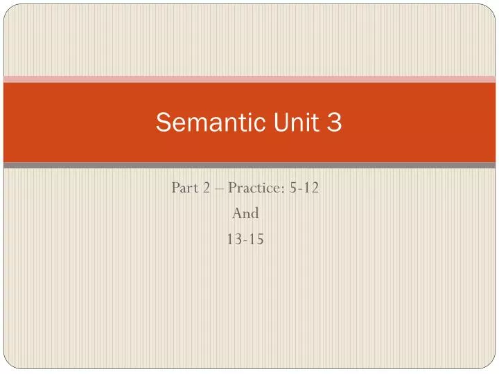 semantic unit 3