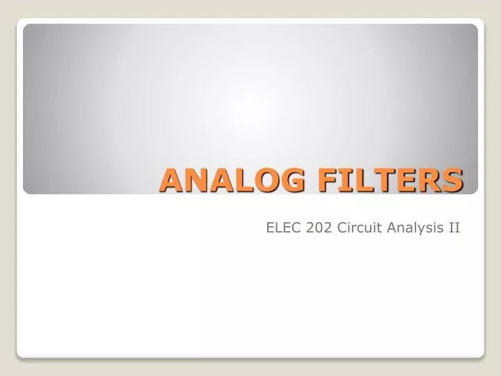analog filters