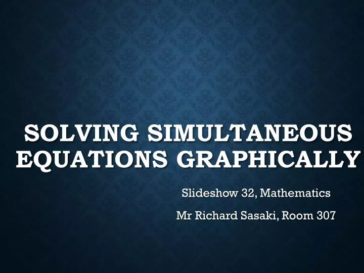solving simultaneous equations graphically