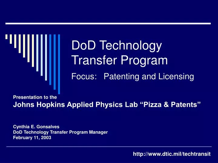 dod technology transfer program focus patenting and licensing