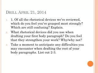 drill april 21 2014