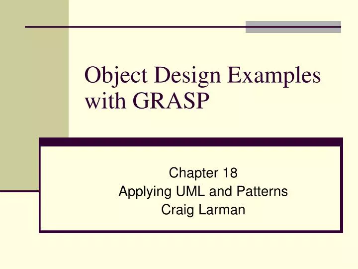 object design examples with grasp