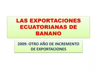 las exportaciones ecuatorianas de banano