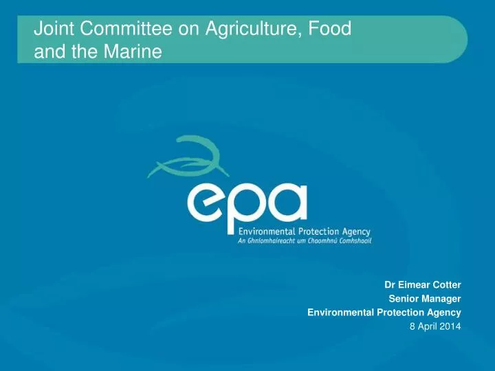 joint committee on agriculture food and the marine