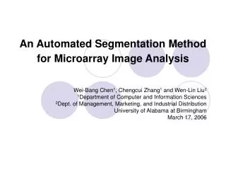 An Automated Segmentation Method for Microarray Image Analysis