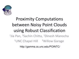 P roximity Computations between Noisy Point Clouds using Robust Classification