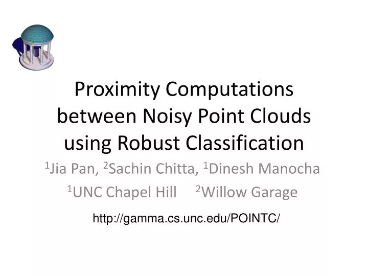 p roximity computations between noisy point clouds using robust classification