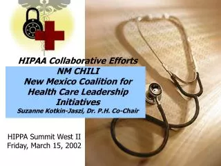 HIPPA Summit West II Friday, March 15, 2002