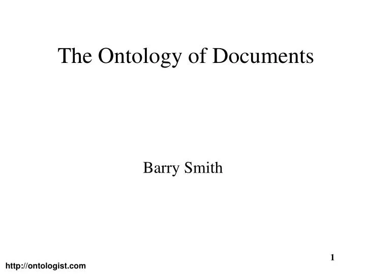 the ontology of documents