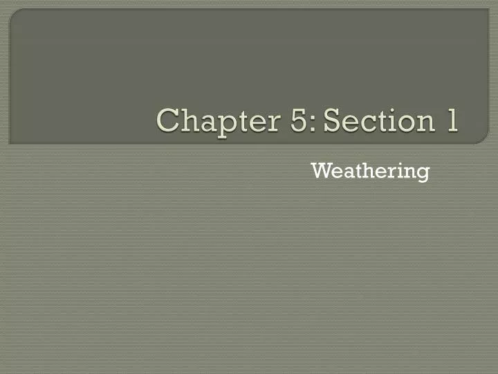 chapter 5 section 1
