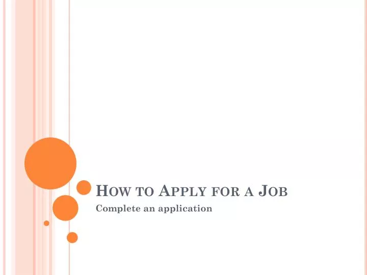 how to apply for a job