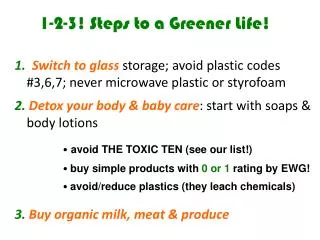 1-2-3! Steps to a Greener Life!
