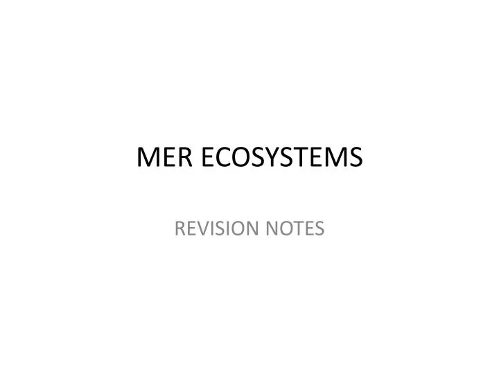 mer ecosystems