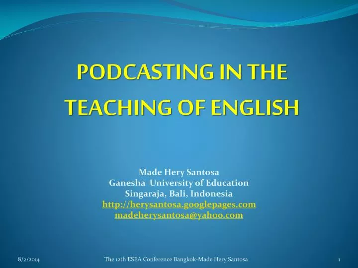 podcasting in the teaching of english