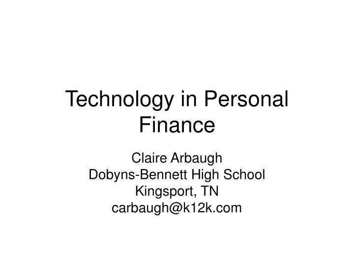 technology in personal finance