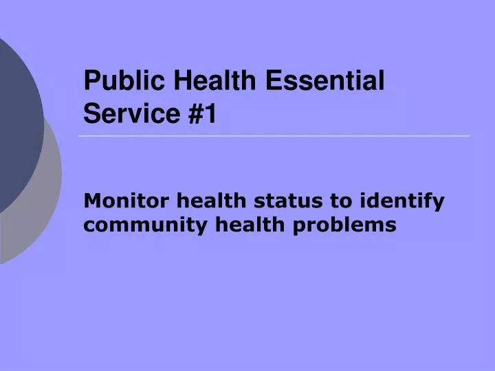 public health essential service 1
