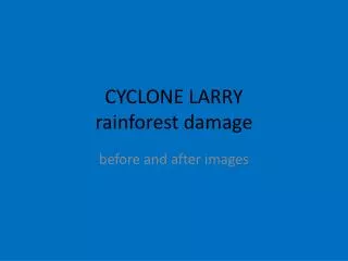 CYCLONE LARRY rainforest damage