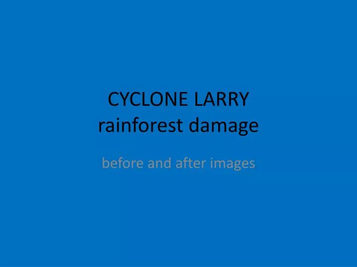 cyclone larry rainforest damage