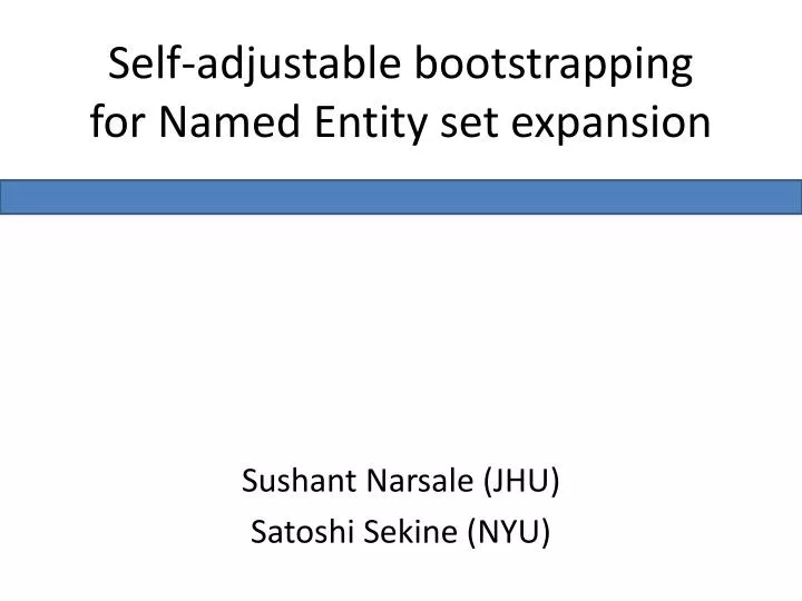 self adjustable bootstrapping for named entity set expansion