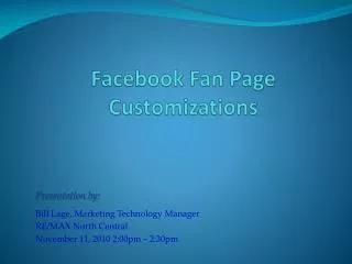 Facebook Fan Page Customizations
