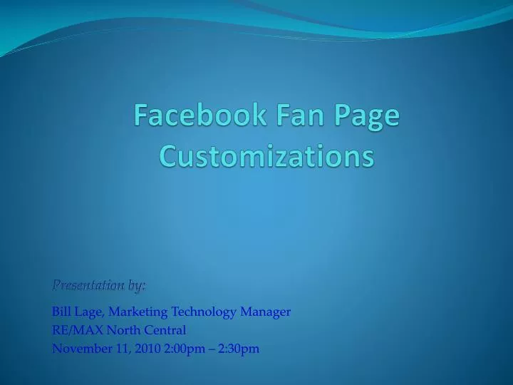 facebook fan page customizations