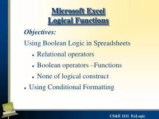 Microsoft Excel Logical Functions
