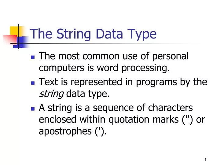 the string data type