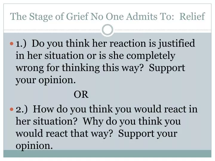 the stage of grief no one admits to relief