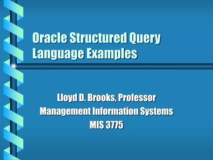 oracle structured query language examples