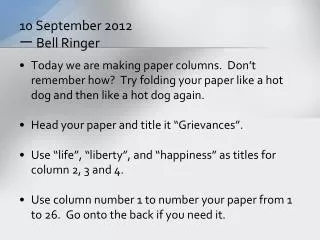 10 September 2012 ? Bell Ringer