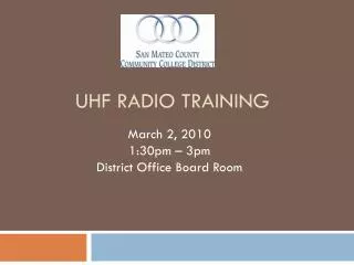 Uhf radio training