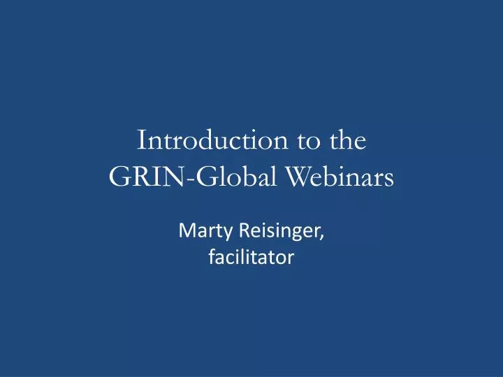 introduction to the grin global webinars