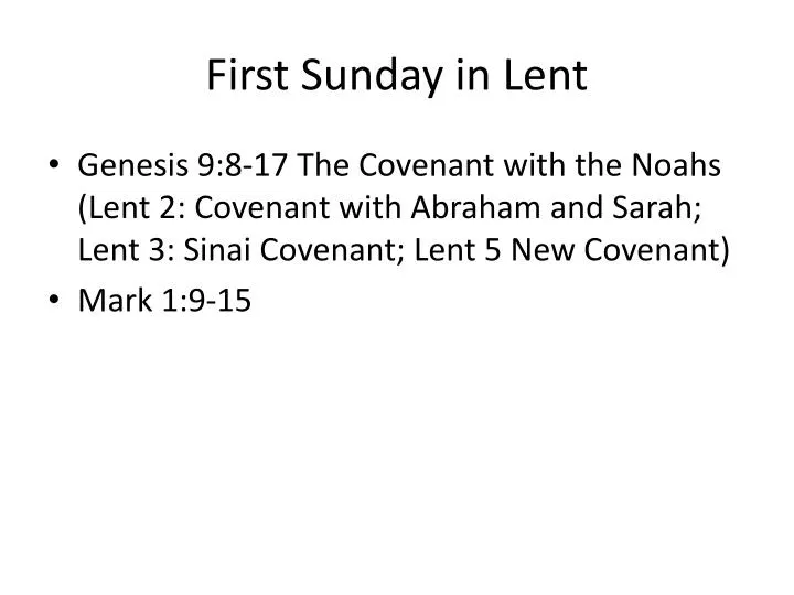 first sunday in lent