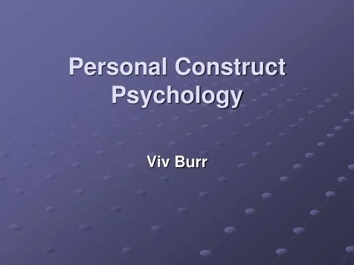 personal construct psychology