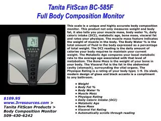 Tanita FitScan BC-585F Full Body Composition Monitor