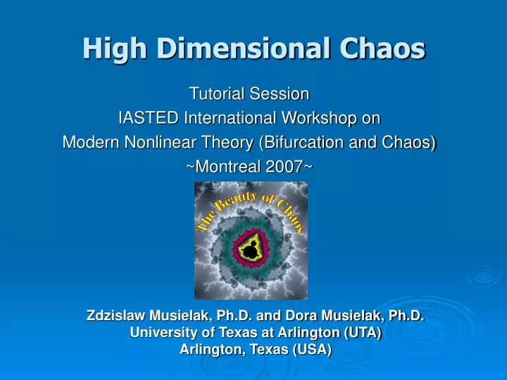 high dimensional chaos