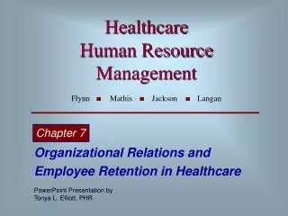 Healthcare Human Resource Management Flynn Mathis Jackson Langan