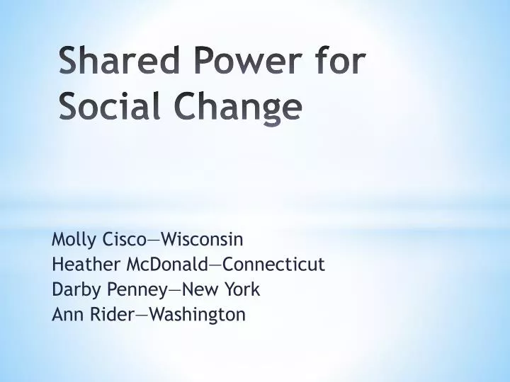 shared power for social change