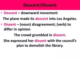 Descent/Dissent