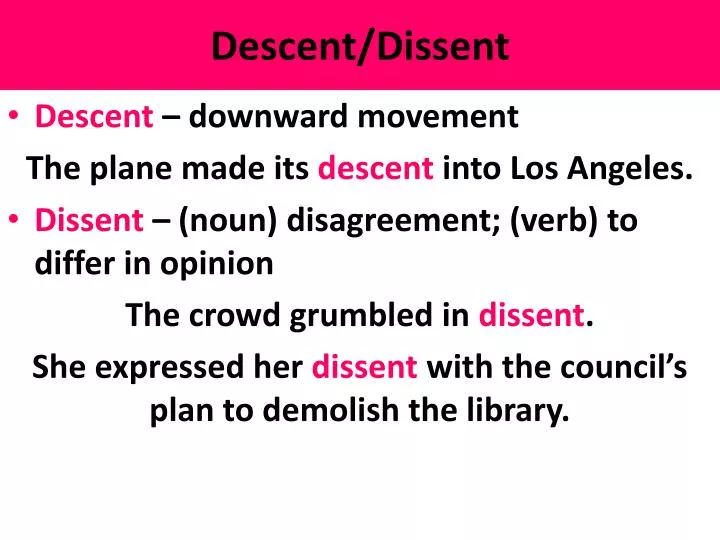 descent dissent