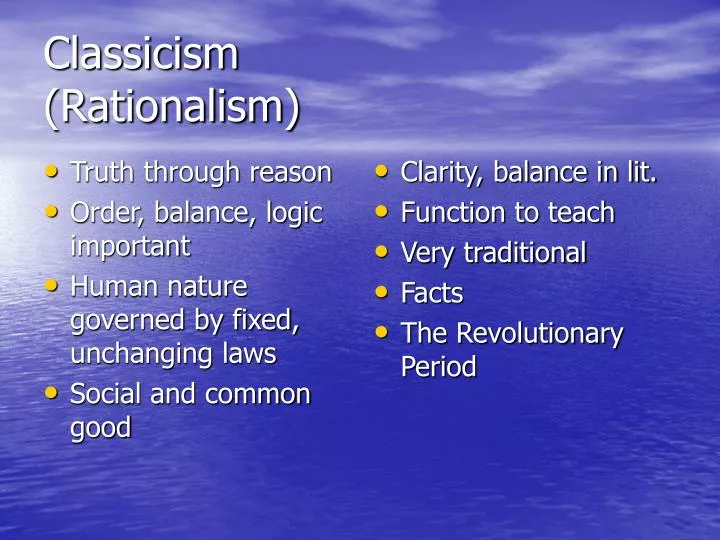 classicism rationalism