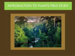 INTRODUCTION TO PLANTS FIELD STUDY