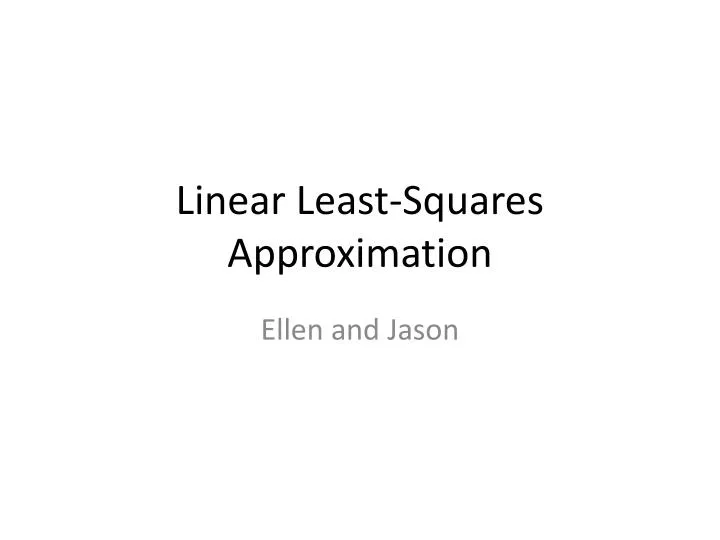 linear least squares approximation