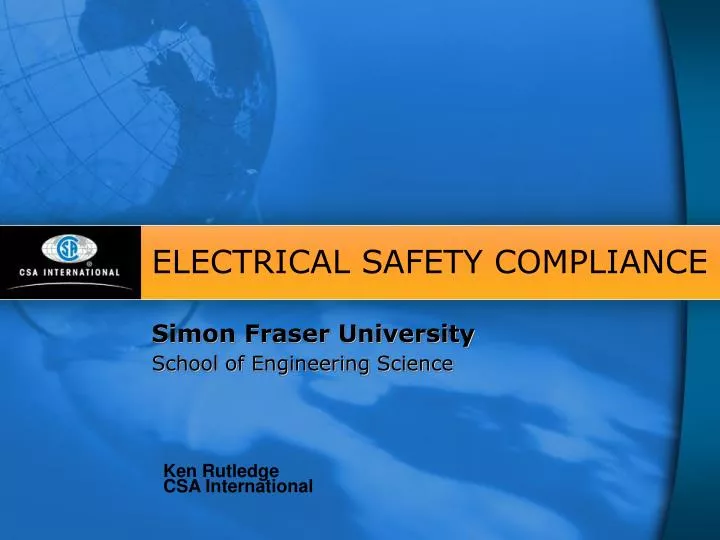 electrical safety compliance simon fraser university school of engineering science