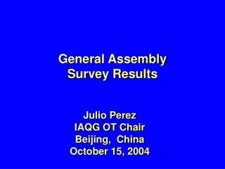 General Assembly Survey Results