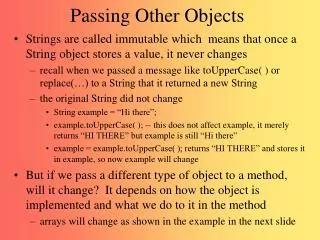 Passing Other Objects