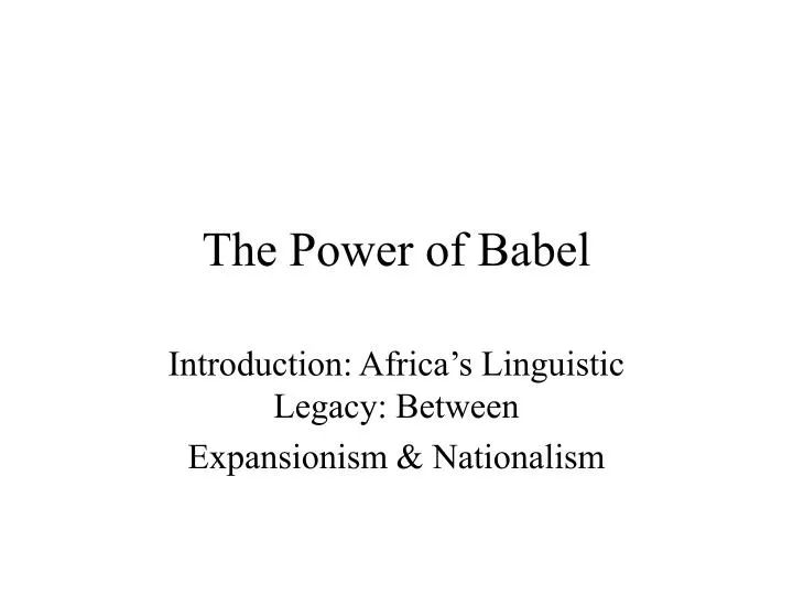 the power of babel