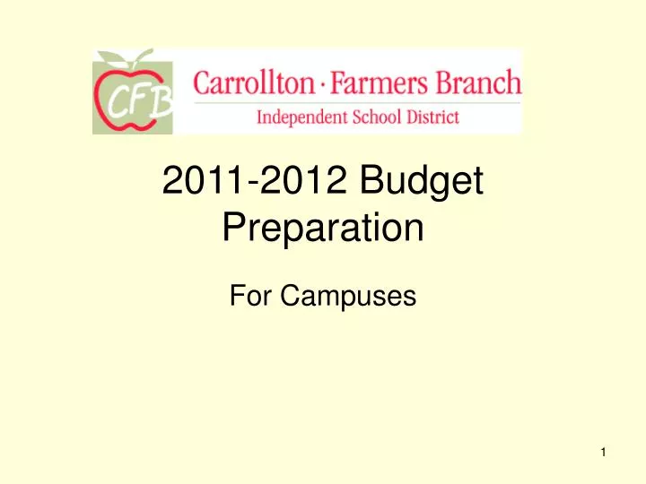 2011 2012 budget preparation